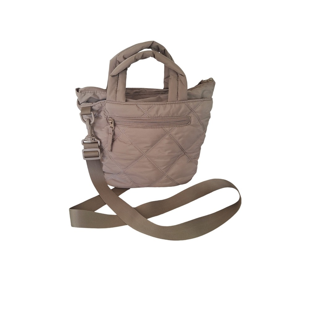 BAGSMART Quilted Travel Crossbody Bag tan color
